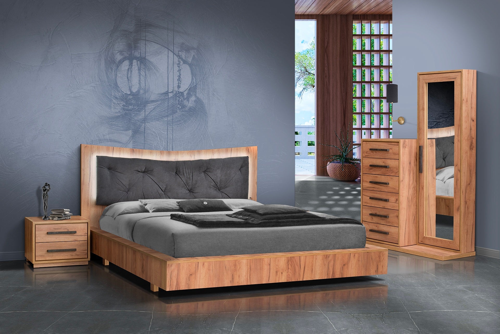Aura Wooden Bedroom